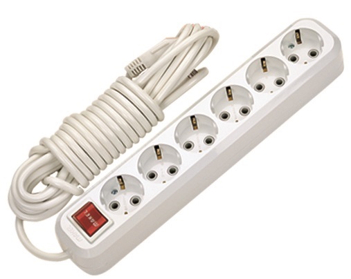 Подовжувач Makel із заземленням 6 гн. білий 5 м MGP234